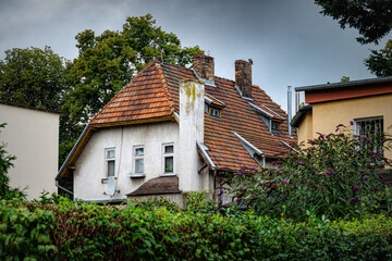 Ancient beautiful mansion in the historic Oliwa district in Gdansk	

