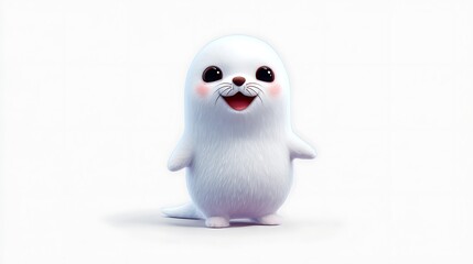 3d cute seal cartoon character