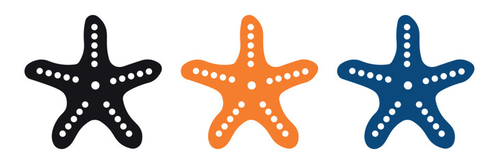 Starfish vector icon set , beach starfish . Vector illustration .