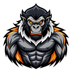 Obraz premium Intense Ape Mascot with Bold Shadowed Fur