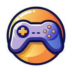 Bold-Curve Vector Gamepad Illustration with Soft Shadows for Tech Branding © Background