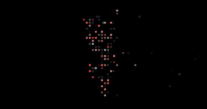Digital Colored Dots Zooming to Form Bahrain Silhouette Effect