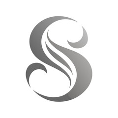 Obraz premium Elegant White Abstract Monogram with Negative Space for Modern Branding