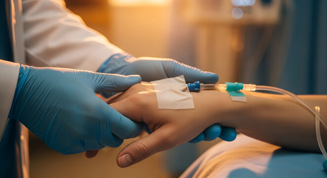 Doctor Holding Patient&rsquo;s Hand in ICU &mdash; Sepsis Awareness
