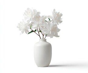 White flowers in a simple white vase (1)