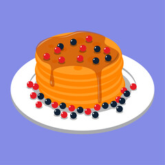 Delicious Round Orange Dessert Pie in a White Dish Minimalist Graphic