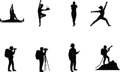Yoga, dance, meditation, fitness, photography, travel, exploration, hiking, climbing, adventure, silhouette, outdoor, lifestyle, activity, sport, profession