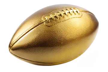 A golden american football isolated on transparent background, representing the pinnacle of achievement and success in the sport