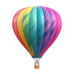 Fototapeta premium Vibrant rainbow hot air balloon against a striking dark background aesthetic