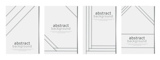 Set of 4 pcs abstract light backgrounds straight lines, templates for advertising, business cards, textures - Vector illustration