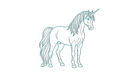 Coloring sheet unicorn leaps over fluffy clouds, rainbow mane swirling, waiting for pastel crayon dreams.
