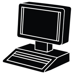 Fototapeta premium desktop computer silhouette vector icon