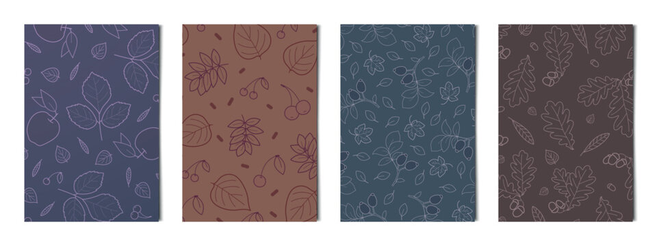 Set of 4 pcs abstract artistic texture backgrounds for advertising, business cards and banners - Vector illustration