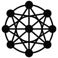 network connection silhouette vector icon