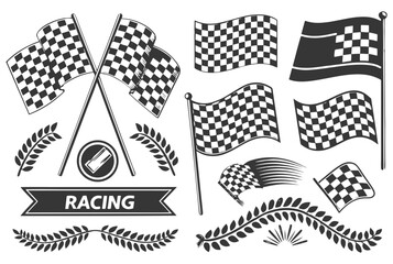 checkered flags vector illustration