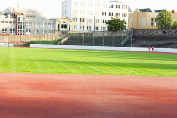 Stadium field and track view