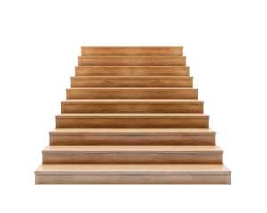 Wooden staircase isolated