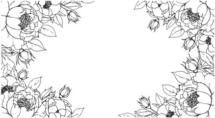 black and white background with flowers