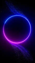 Abstract glowing circle in dark space
