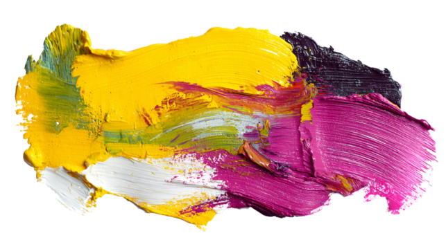 Vibrant Oil Paint Texture Abstract Art Yellow Pink Purple White Strokes