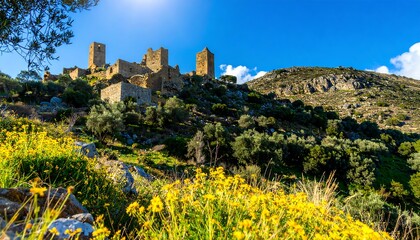 Ruined village atop a hill