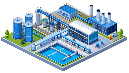 Isometric industrial complex