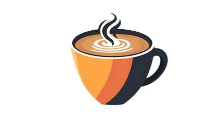 Stylish flat design coffee cup icon with warm steam wisps a cozy beverage symbol