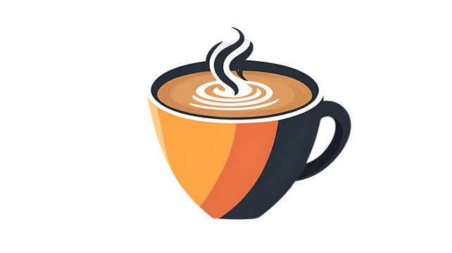 Stylish flat design coffee cup icon with warm steam wisps a cozy beverage symbol