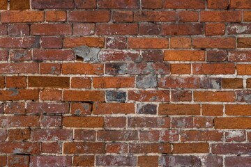 Worn Brick Wall with Distressed Texture