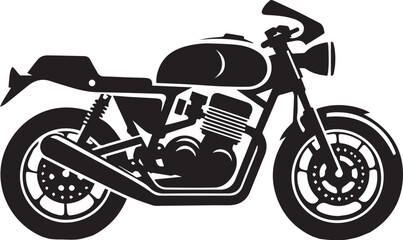 Obraz premium Vintage Motorcycle Silhouette Vector Illustration – Classic Retro Bike Design