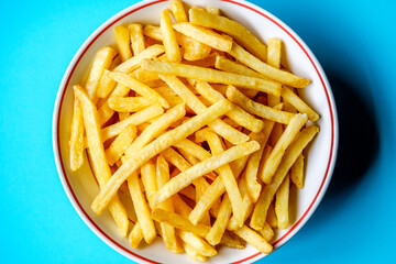Bowl of Cooked Potato Frites Or Fries