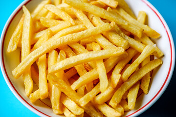 Bowl of Cooked Potato Frites Or Fries