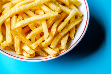 Bowl of Cooked Potato Frites Or Fries