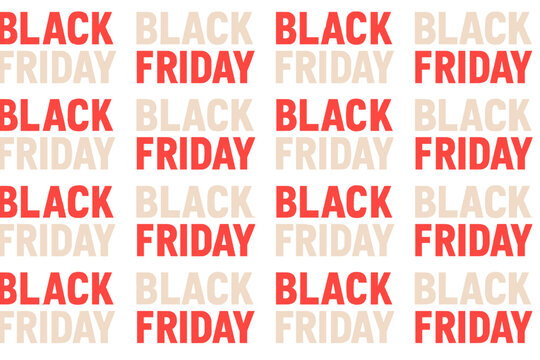 Red crossed ribbons on a black background for a Black Friday sale; large-sale graphic elements, vector illustration, EPS