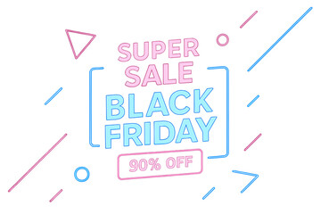 Neon‑lit vector illustration for a Black Friday sale banner