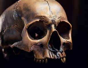 close up of a skull