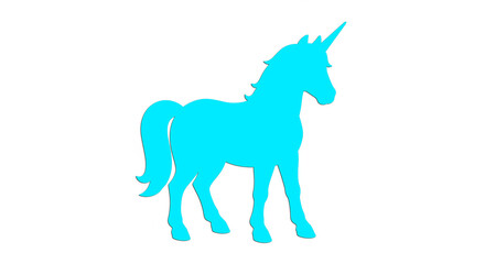 Fototapeta premium Gleaming unicorn logo arcs across pastel sky, horn aglow, mane flowing, symbolizing pure magic and wonder. 