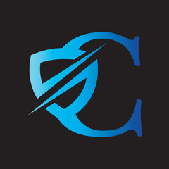 Shield and Security Logo Combine With Letter C Vector Template