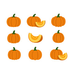 Flat Pumpkin Icons