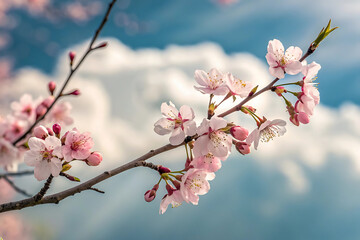 Obraz premium Atmospheric Nature Photography of Blooming Cherry Blossom Tree