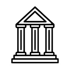 Obraz premium Classical Building Outline Icon 