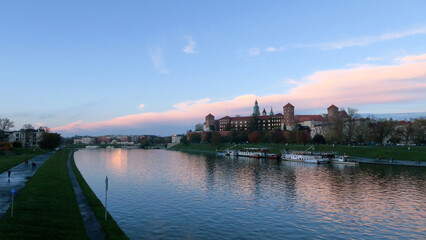 Kraków, Poland. Wawel castle is a historic defensive and residential castle on Wawel Hill.