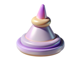 Stylized tower with layers gentle color scheme smooth surfaces minimalist design 3d illustration icon solated on white background