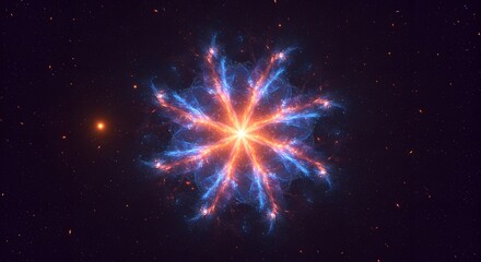 A mesmerizing view of a cosmic starburst with radiant light and vibrant colors