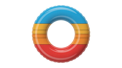 Colorful inflatable pool float ready for summer fun and relaxation by the water