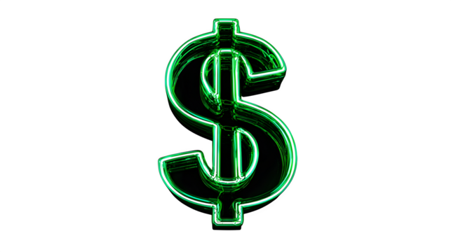 dollar sign on white background