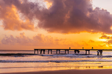 Fototapeta premium sunset over the beach