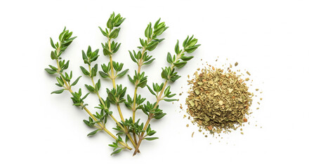 Fresh and Dried Thyme Culinary Herb for Cooking and Flavor Enhancement