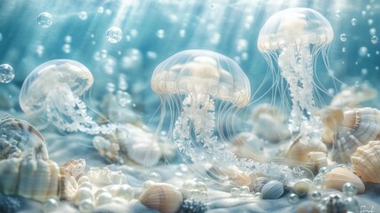 Explore the enchanting underwater world, jellyfish glide gracefully and vibrant marine life showcases natures beauty, creating an unforgettable experience that reveals the magic of this aquatic realm