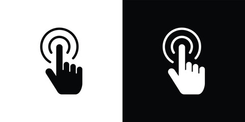 Isolated Hand Finger Pointing on Transparent Background, Touch Icon, Gesture Style